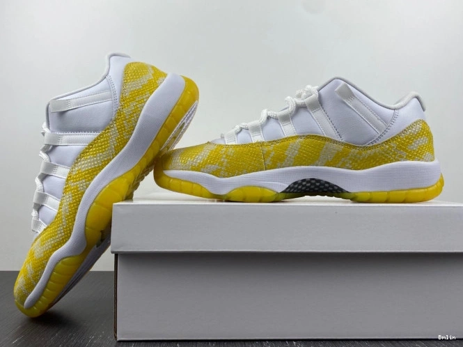 Bmlin Shoes WMNS Yellow Air Jordan 11 AH7860-107 Low Snakeskin 0825